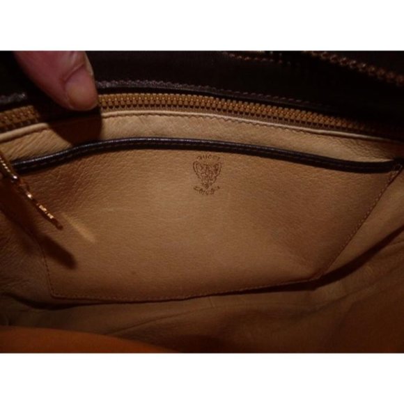 Gucci Vintage Brown Suede Leather Shoulder Bag with Red And Green - Picture 4 of 12